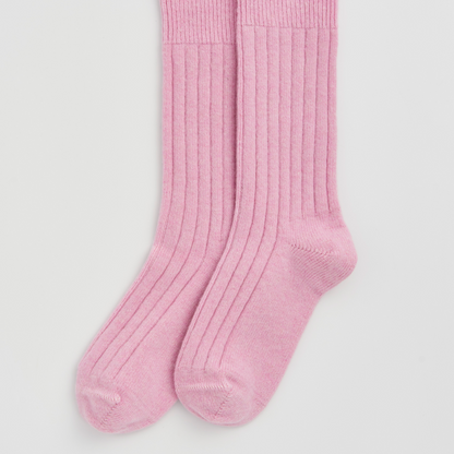 Sugar Pink pair of PAIRS Scotland Merino bed socks