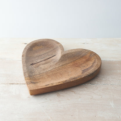 NATURAL WOODEN HEART DISH
