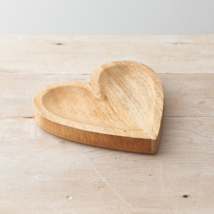 NATURAL WOODEN HEART DISH