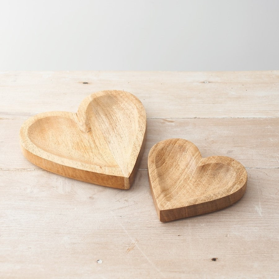 NATURAL WOODEN HEART DISH