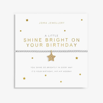 A LITTLE 'SHINE BRIGHT ON YOUR BIRTHDAY' SILVER BRACELET