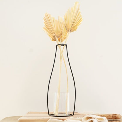 BLACK TALL METAL SILHOUETTE VASE