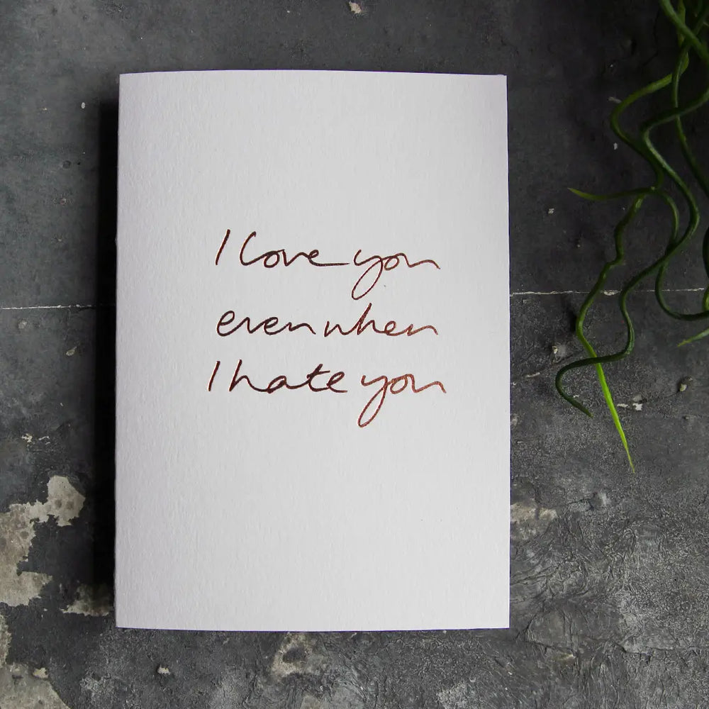 I LOVE YOU EVEN WHEN I HATE YOU CARD