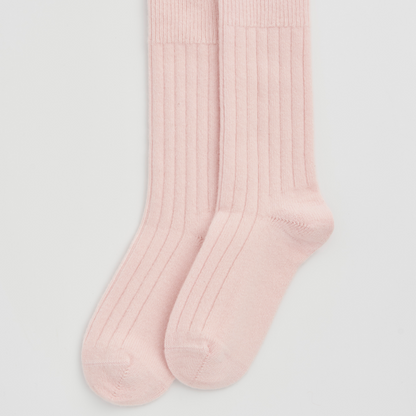 Frosting Pink pair of PAIRS Scotland Merino bed socks