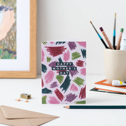 PURPLE SCRIBBLE MOTHER'S DAY CARD