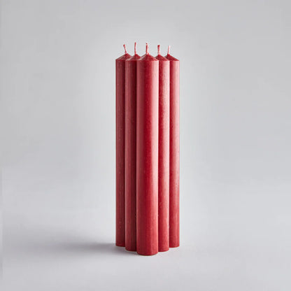 Red St Eval hand-drawn straight dinner candles