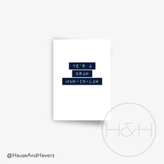 YE'R A PURE BRAW MAW-IN-LAW CARD
