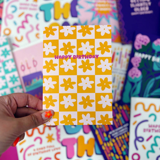 HAPPY BIRTHDAY YELLOW FLOWER CARD