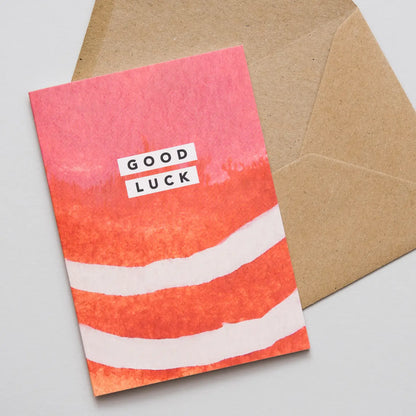 CORAL CURVES GOOD LUCK CARD