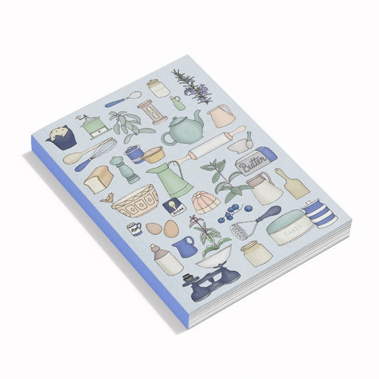 A5 Baking Softcover Notebook with 160 plain recipe pages for bakers.