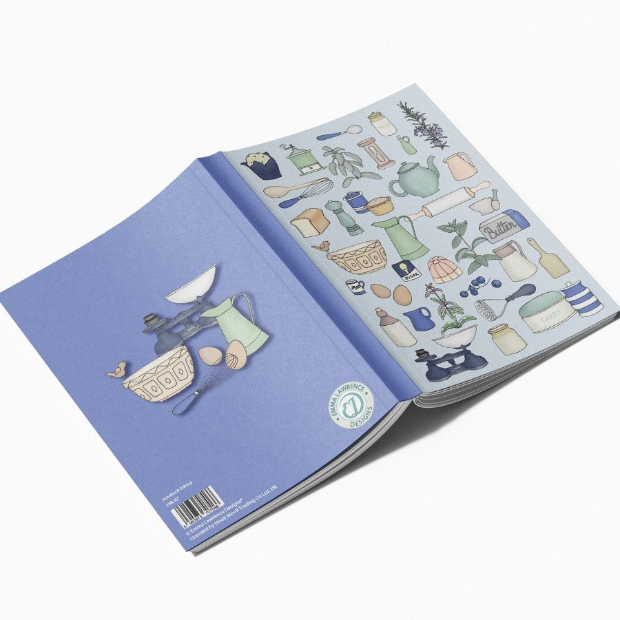 A5 Baking Softcover Notebook with 160 plain recipe pages for bakers.