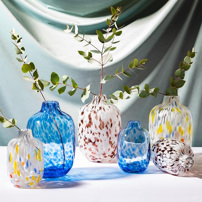 MULTI SPECKLED GLASS VASE