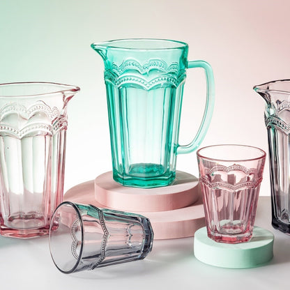 CLARISSE GLASS JUG TURQUOISE