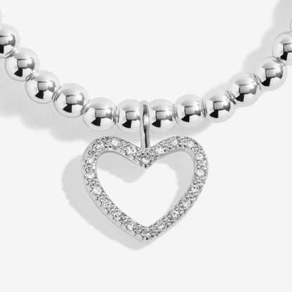 Joma Jewellery silver-plated stretch beaded bracelet with heart shaped charm