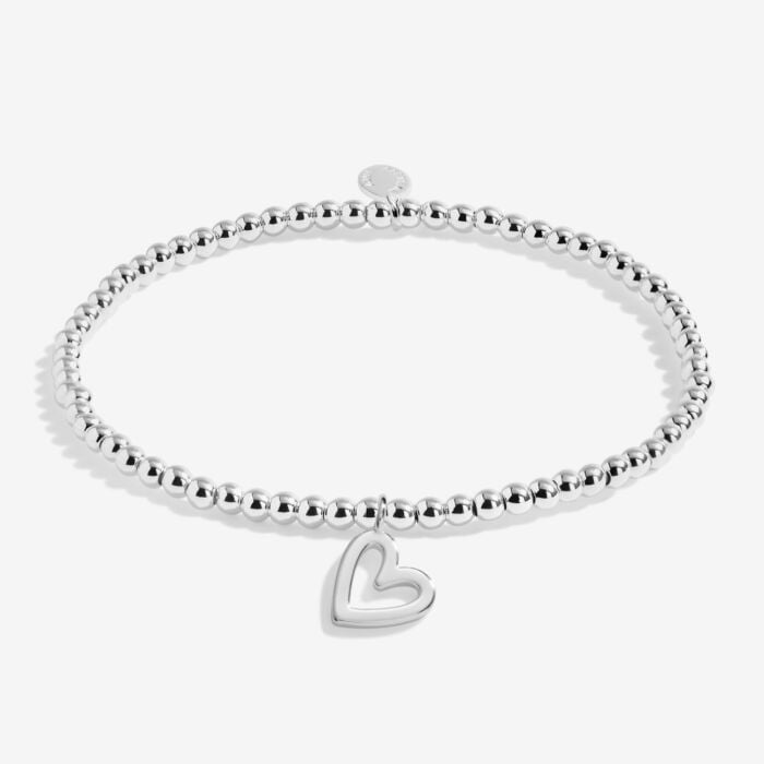 Silver-plated bracelet with heart shaped charm