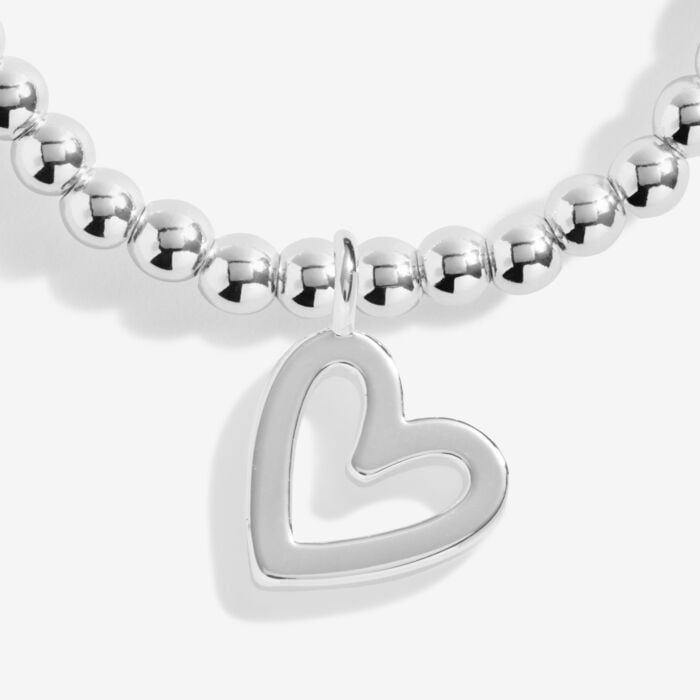 Silver-plated bracelet with heart shaped charm