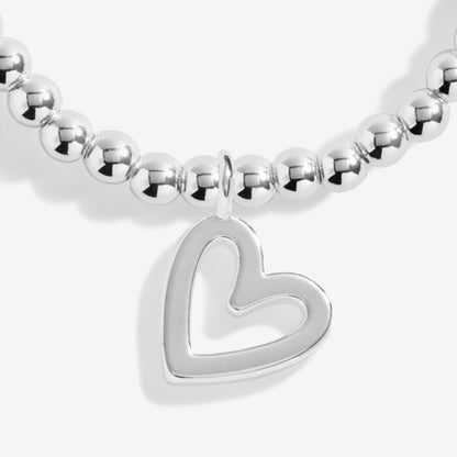 Silver-plated bracelet with heart shaped charm