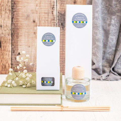 The Candle Bothy A Breath of Fresh Air reed diffuser with fresh citrus, salt, wet moss, woods and amber notes