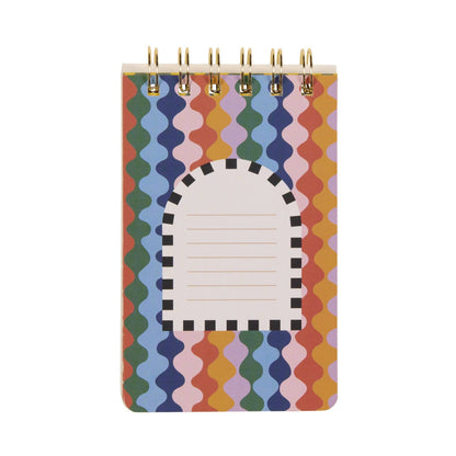 Designworks A Dopo Hearts wire-bound notepad with a colourful hand-drawn heart design inspired by Mediterranean travel