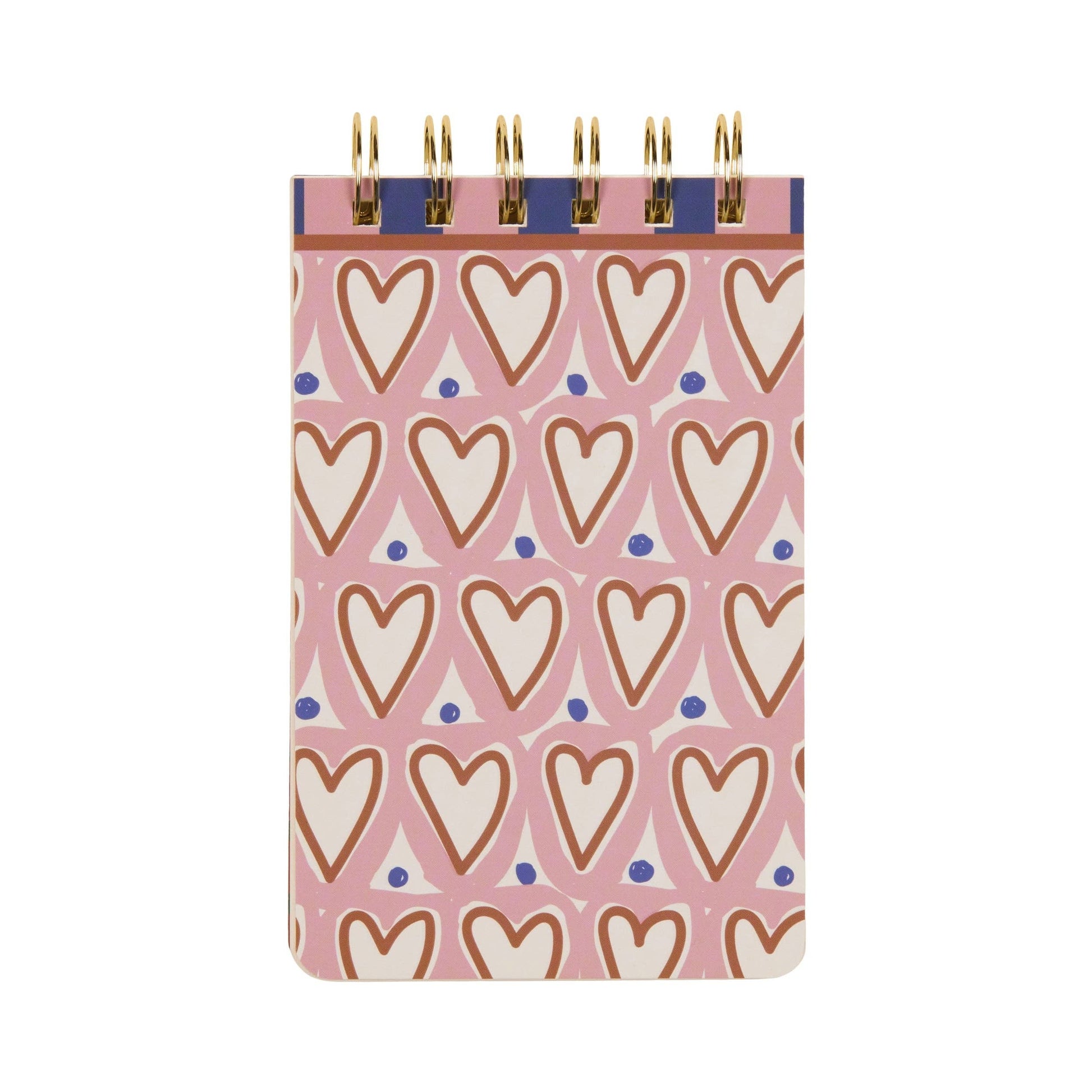 Designworks A Dopo Hearts wire-bound notepad with a colourful hand-drawn heart design inspired by Mediterranean travel