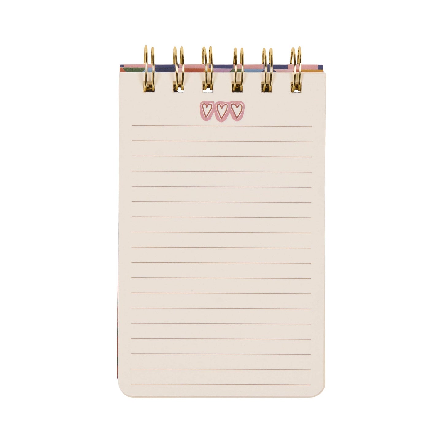 Designworks A Dopo Hearts wire-bound notepad with a colourful hand-drawn heart design inspired by Mediterranean travel