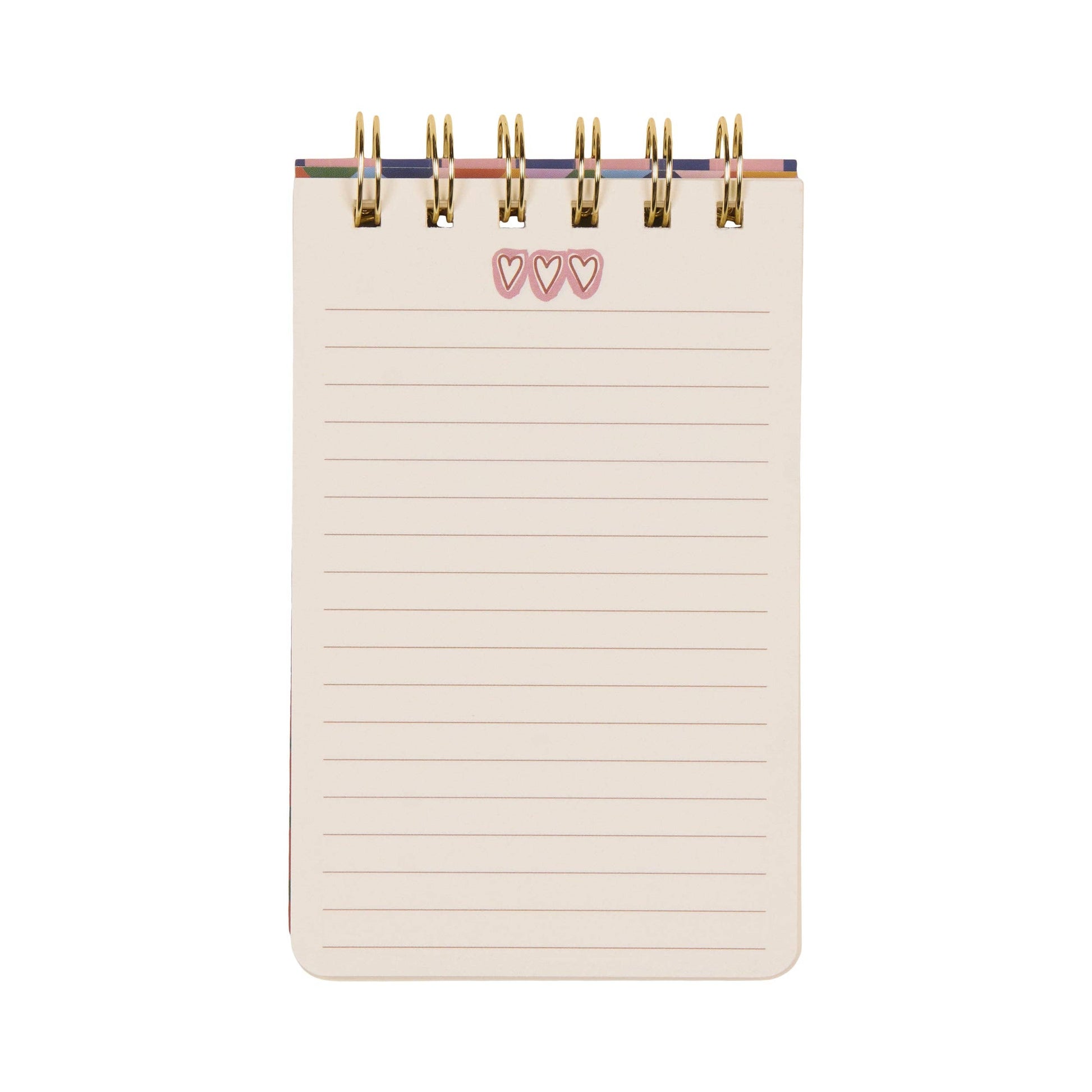 Designworks A Dopo Hearts wire-bound notepad with a colourful hand-drawn heart design inspired by Mediterranean travel