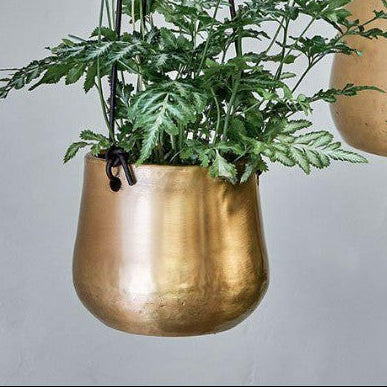 ATSU BRASS HANGING PLANTER