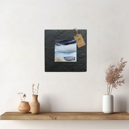 Auchmithie tile from original Noa Art oil painting mounted on slate and wall hung