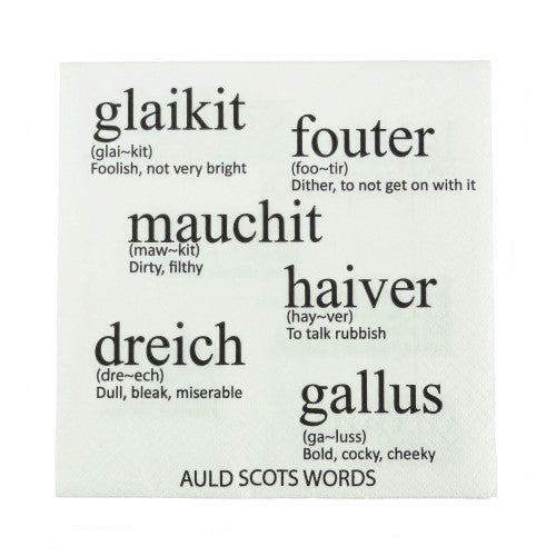 AULD SCOTS WORDS NAPKINS