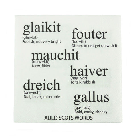 AULD SCOTS WORDS NAPKINS
