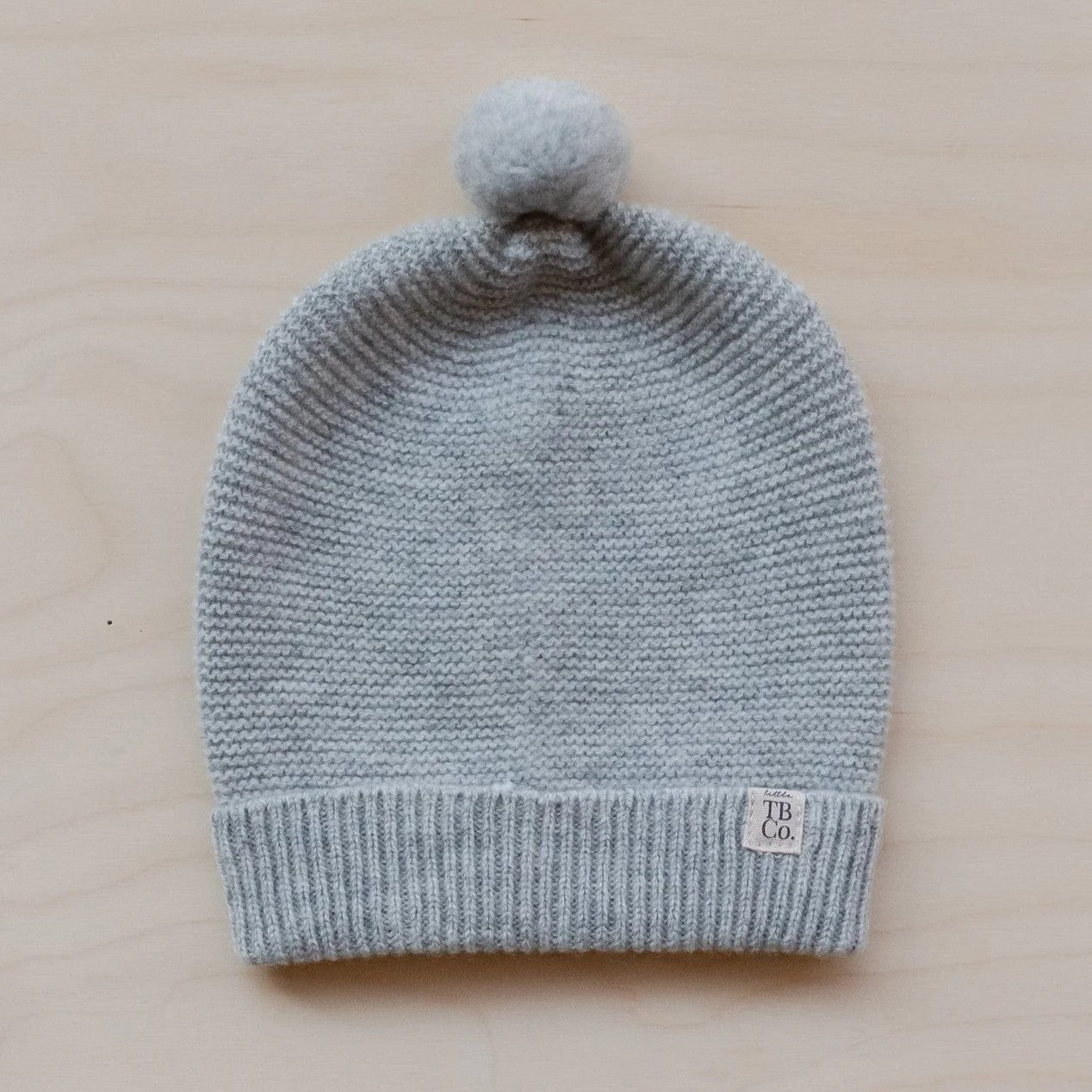 CASHMERE & MERINO BABY BEANIE - 6-12 MTHS - GREY MELANGE