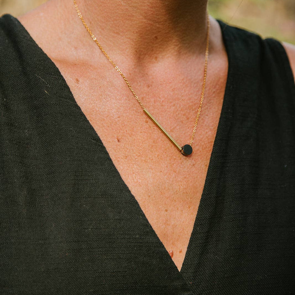 GEOMETRIC BAR + DOT NECKLACE