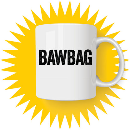 Bawbag Scottish ceramic mug by Hause & Havers featuring a bold modern typography design