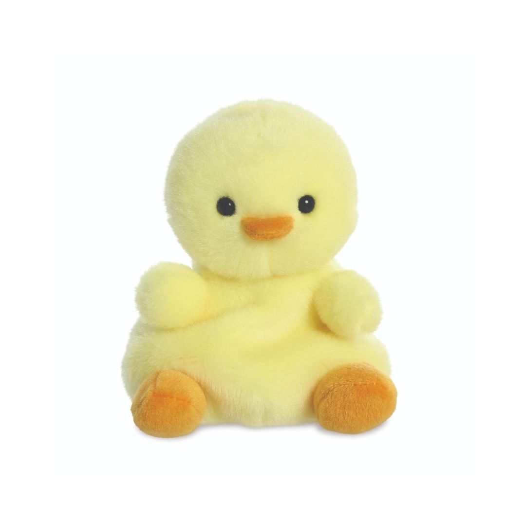 Palm Pal Plush happy face toy yellow chick