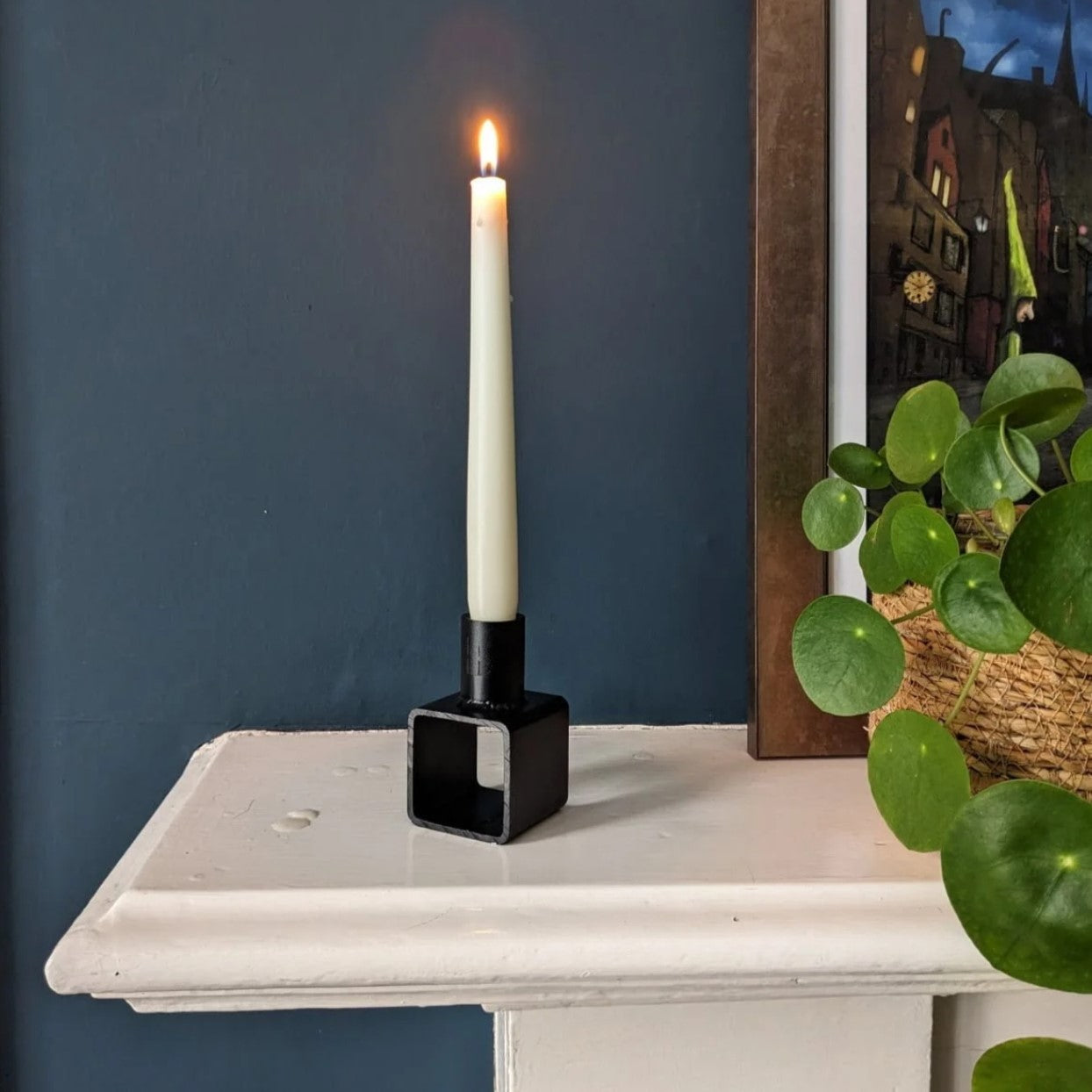 Black Satin SHS Candle Holder by The Jam Shed Co
