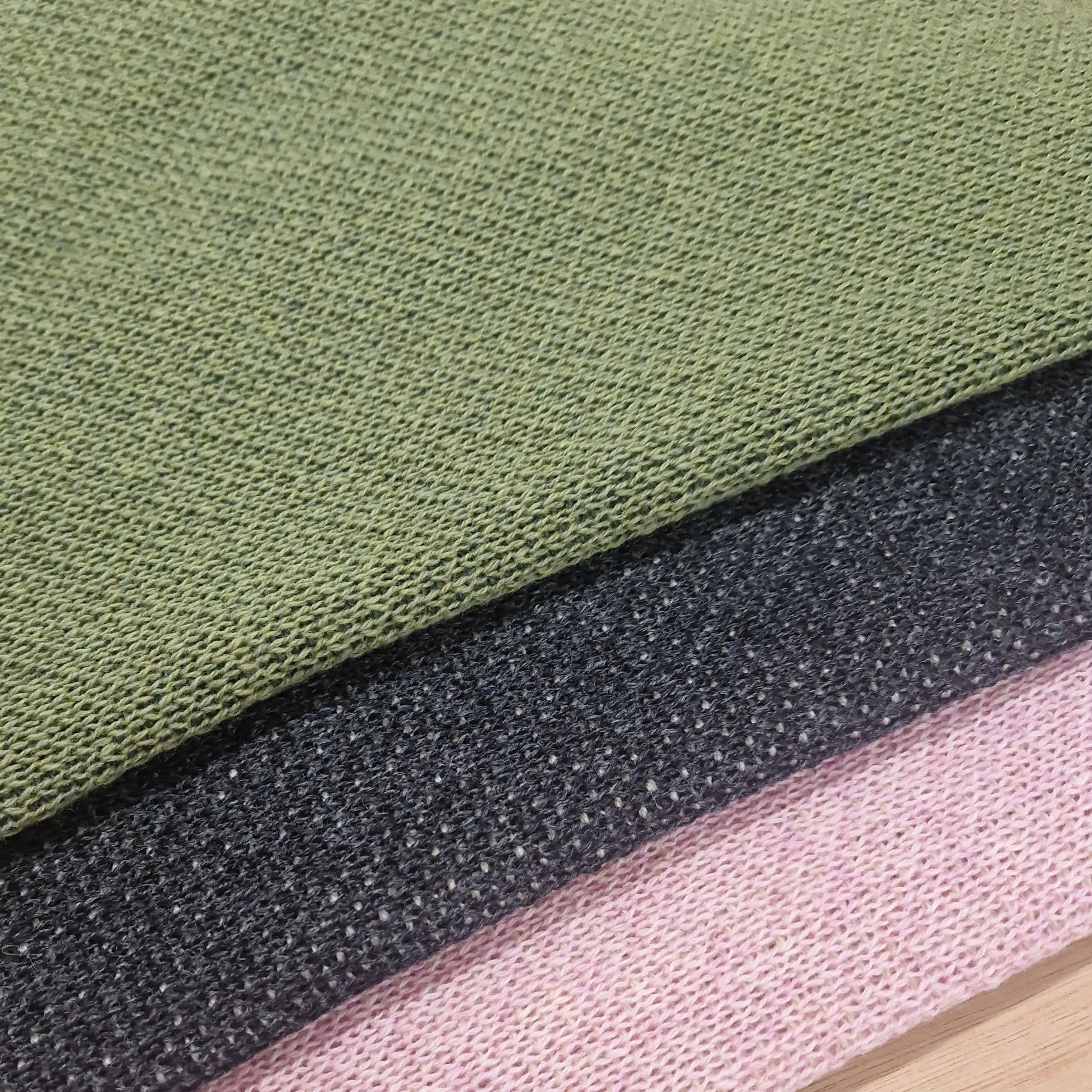 Jo-AMI block lambswool neckerchief with textured underside, knitted and hand finished in Dundee Scotland