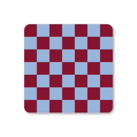 Ella Goddard retro drinks coasters in checkerboard design, 90mm square melamine coasters