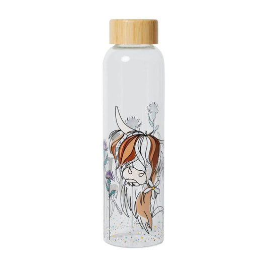 HIGHLAND COW GLASS BOTTLE