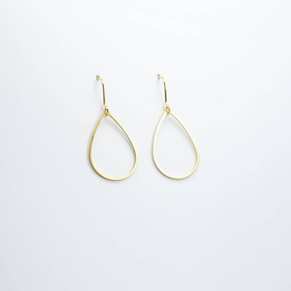 Copper Bee Simplicity Collection open brass teardrop earrings with gold-plated nickel-free hooks