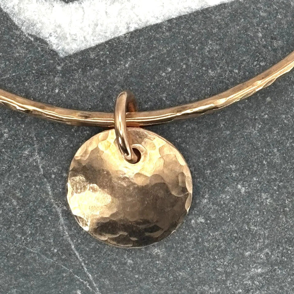 Handmade bronze bangles by Rowan Berry Jewellery with genuine sea glass collected from beaches around Carnoustie