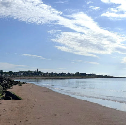 Carnoustie Bay View along beach that was the imspiration for the Moon Over Carnoustie Bay Necklace