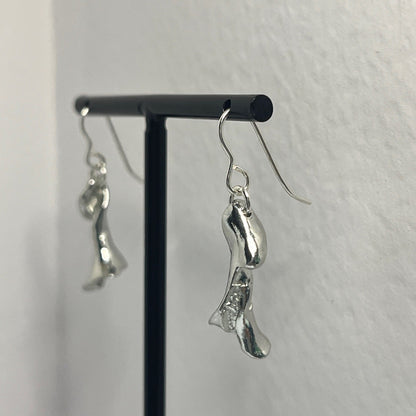 Pewter shell earrings handmade in Scotland cast from real shells jewellery