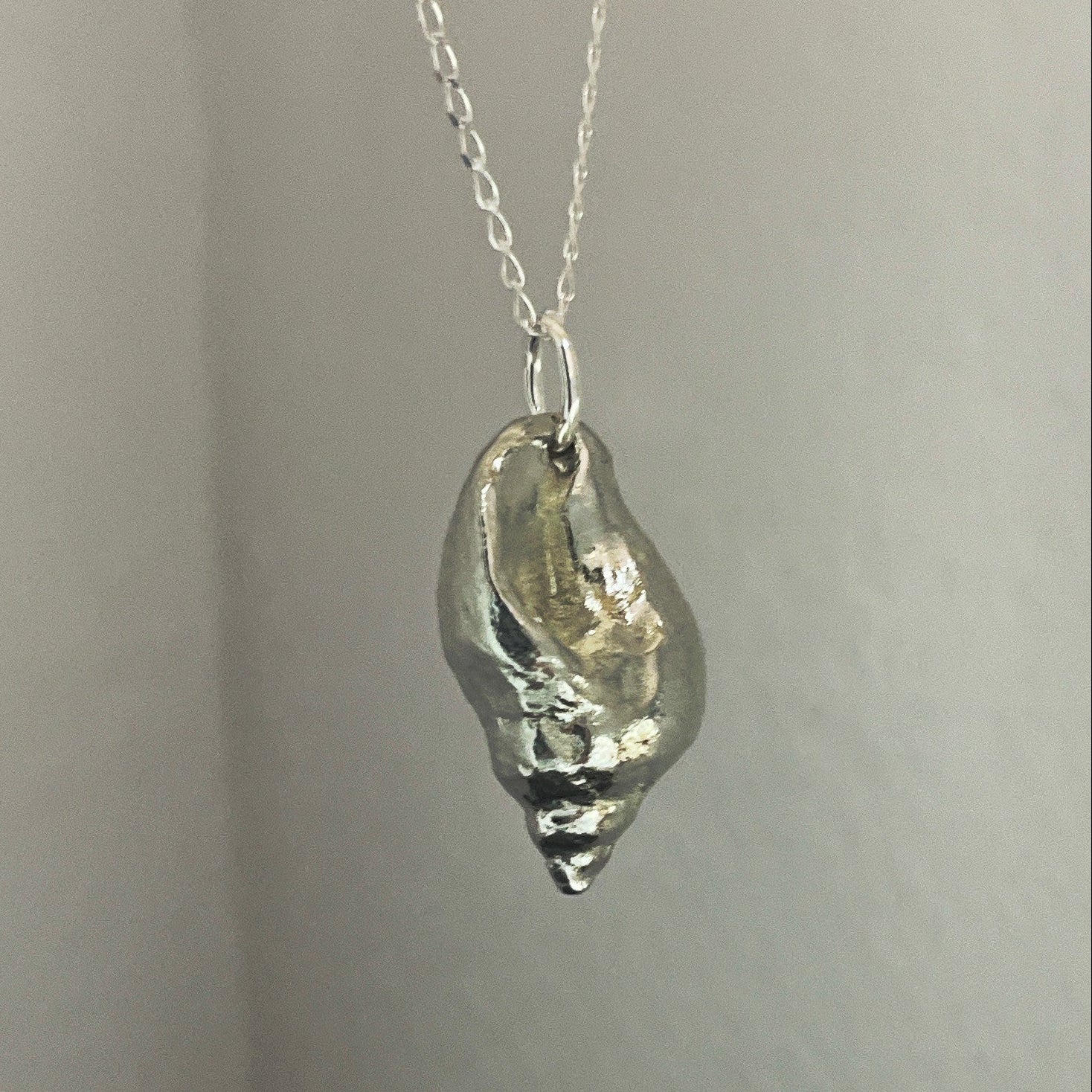 Pewter shell necklace handmade in Scotland cast from real shells jewellery