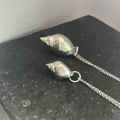 Pewter shell necklaces handmade in Scotland cast from real shells jewellery