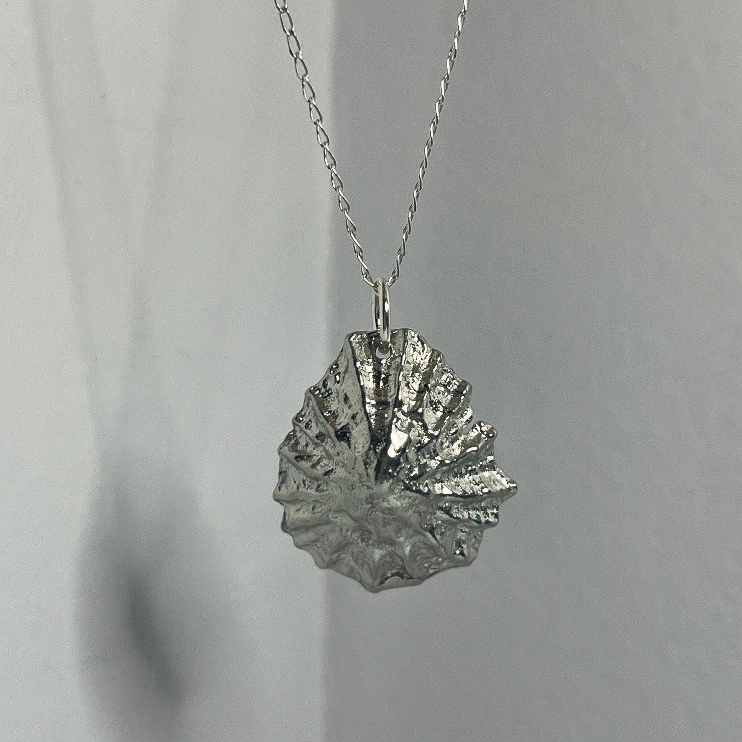 Pewter shell necklace handmade in Scotland cast from real shells jewellery