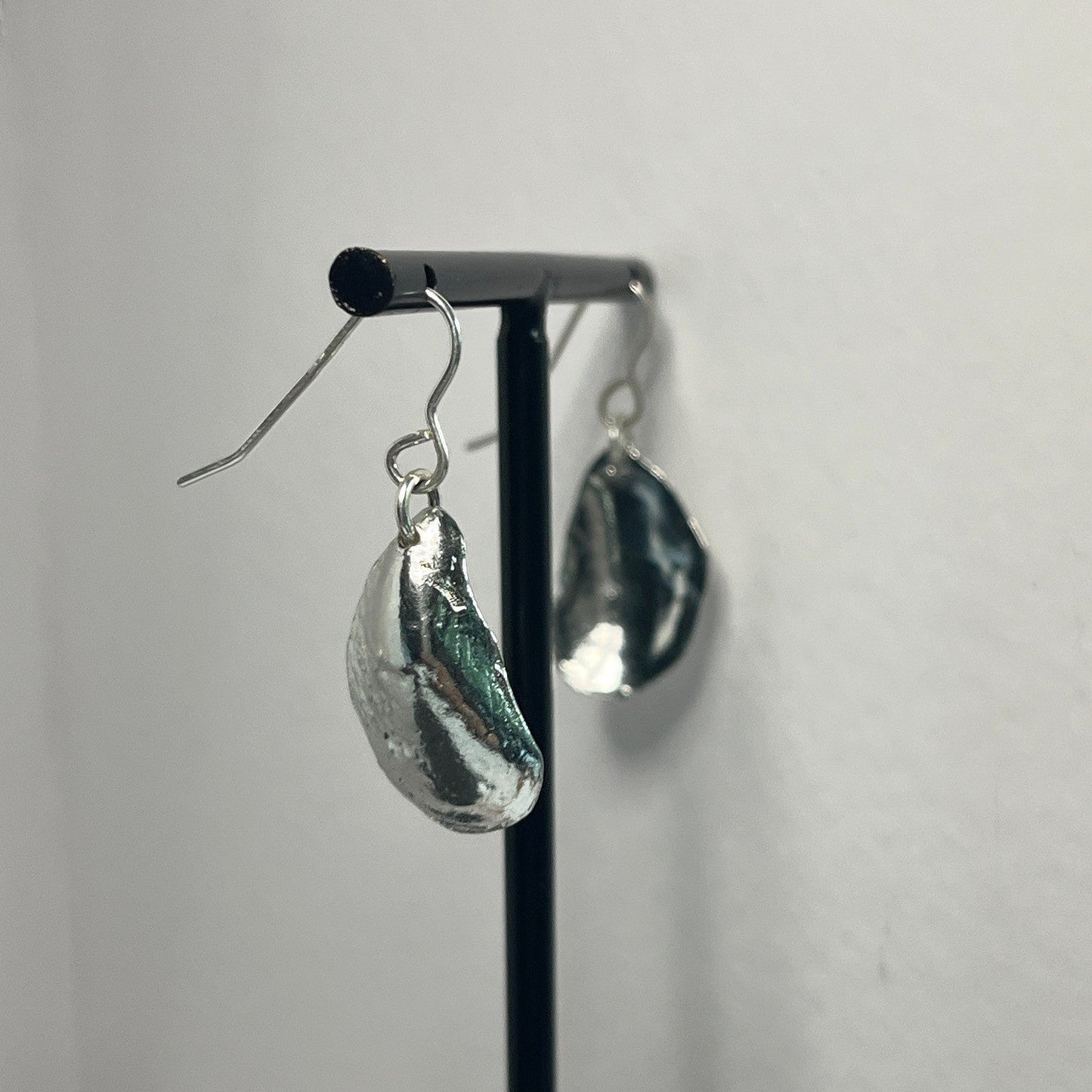 Pewter shell earrings handmade in Scotland cast from real shells jewellery