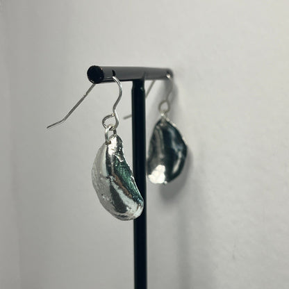 Pewter shell earrings handmade in Scotland cast from real shells jewellery