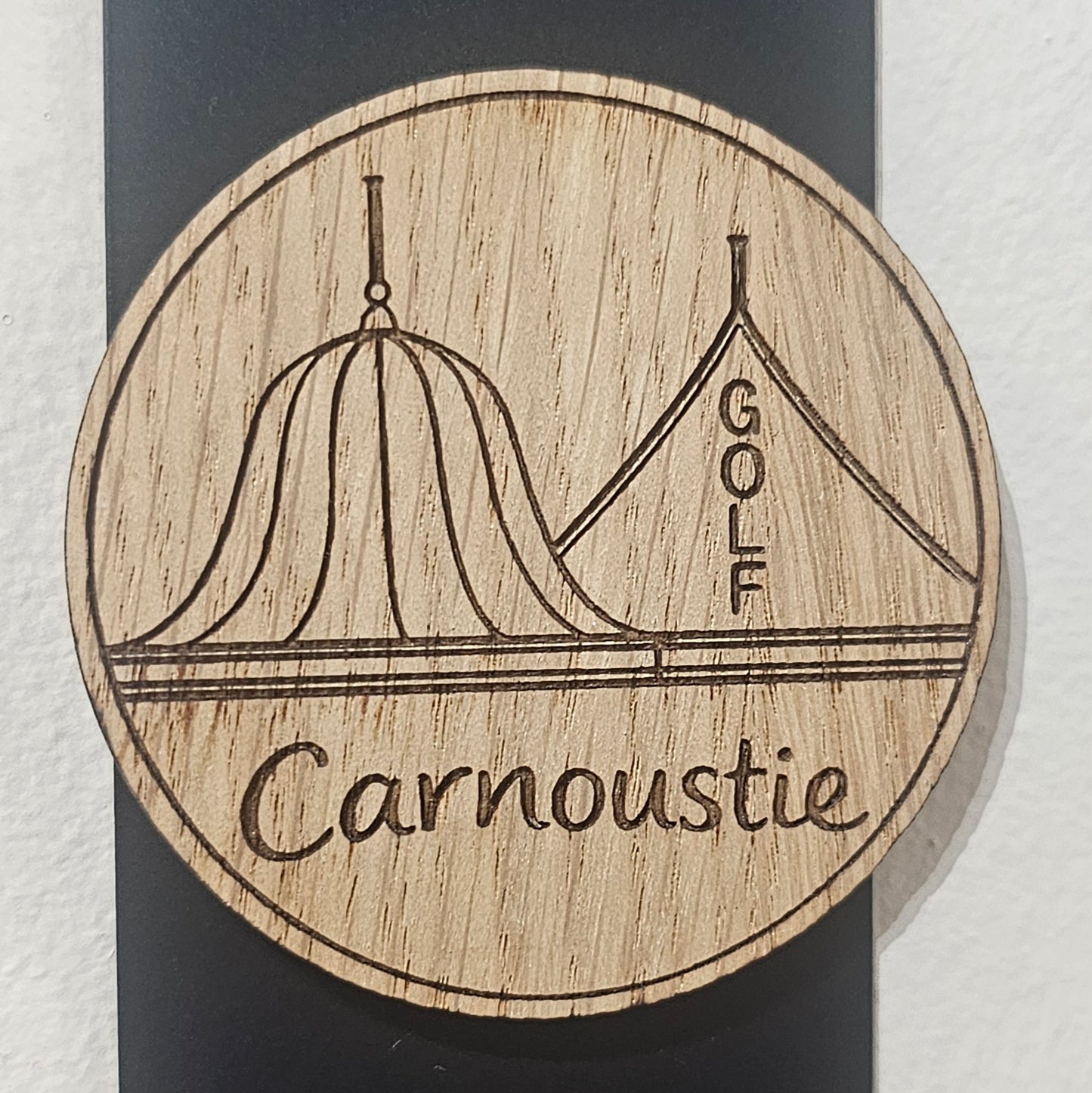 Handmade wooden Carnoustie landmark magnets by The Altered State featuring Simpsons Golf Shop image by HAYM