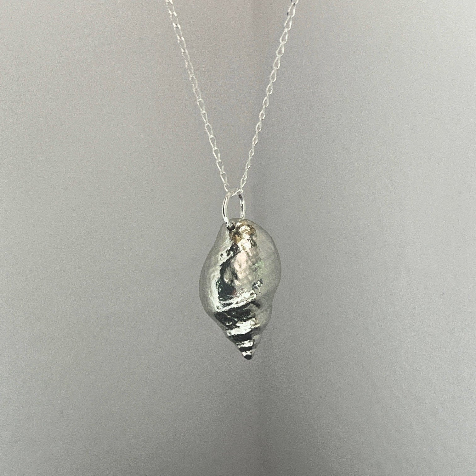 Pewter shell necklace handmade in Scotland cast from real shells jewellery