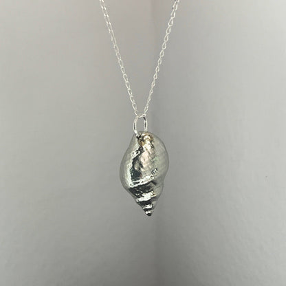 Pewter shell necklace handmade in Scotland cast from real shells jewellery